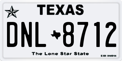 TX license plate DNL8712
