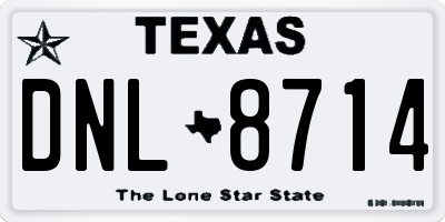 TX license plate DNL8714
