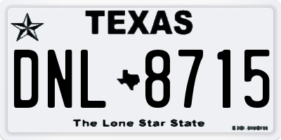 TX license plate DNL8715