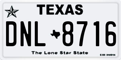 TX license plate DNL8716