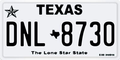 TX license plate DNL8730