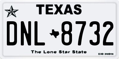 TX license plate DNL8732