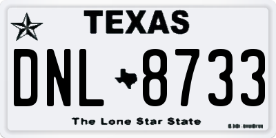 TX license plate DNL8733