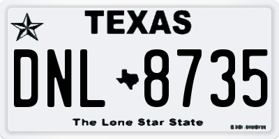 TX license plate DNL8735