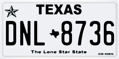 TX license plate DNL8736