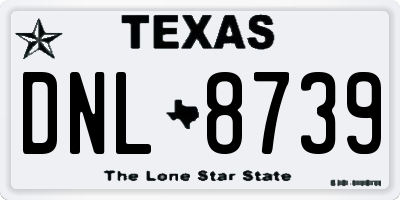 TX license plate DNL8739