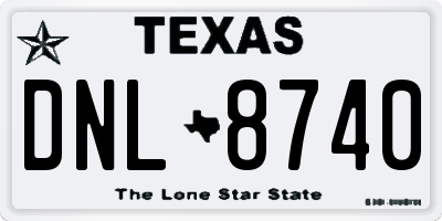 TX license plate DNL8740