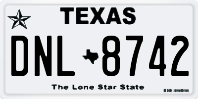 TX license plate DNL8742