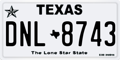 TX license plate DNL8743