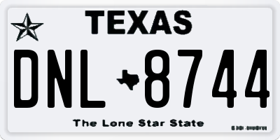 TX license plate DNL8744