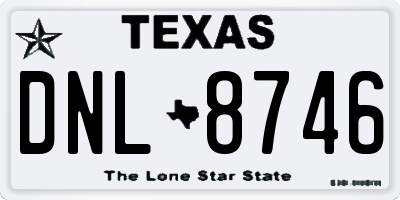 TX license plate DNL8746
