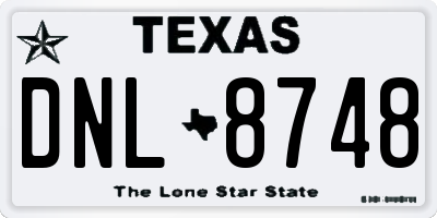 TX license plate DNL8748