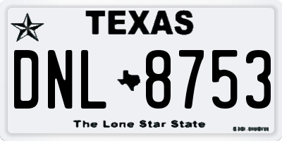 TX license plate DNL8753