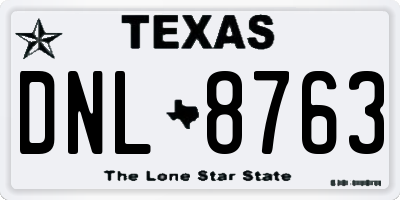 TX license plate DNL8763
