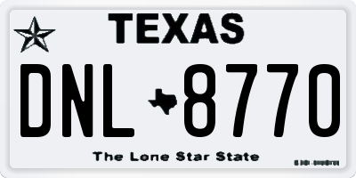 TX license plate DNL8770