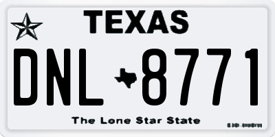 TX license plate DNL8771