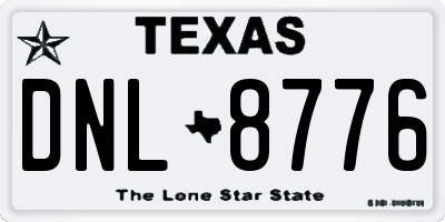 TX license plate DNL8776