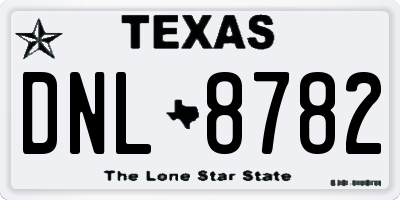 TX license plate DNL8782