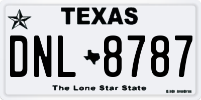 TX license plate DNL8787