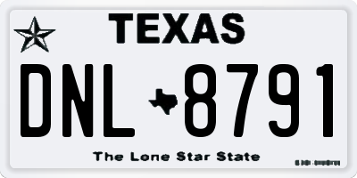 TX license plate DNL8791