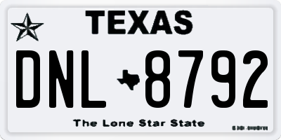 TX license plate DNL8792
