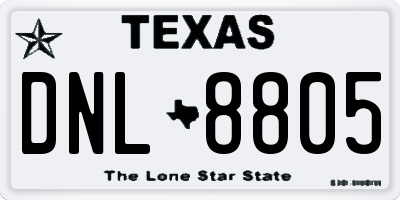 TX license plate DNL8805