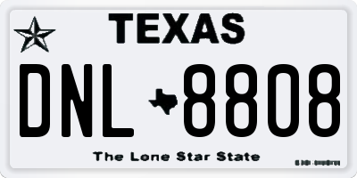 TX license plate DNL8808