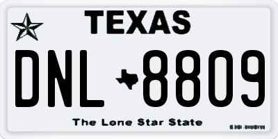TX license plate DNL8809