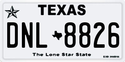 TX license plate DNL8826