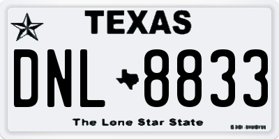 TX license plate DNL8833