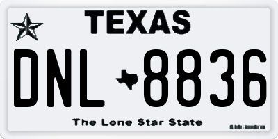 TX license plate DNL8836