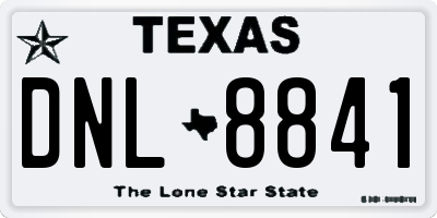 TX license plate DNL8841