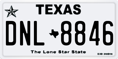 TX license plate DNL8846