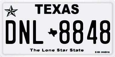 TX license plate DNL8848