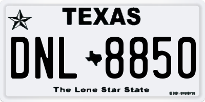 TX license plate DNL8850