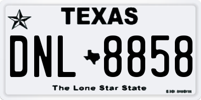 TX license plate DNL8858