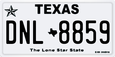 TX license plate DNL8859