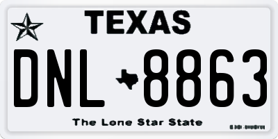 TX license plate DNL8863