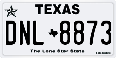 TX license plate DNL8873