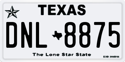 TX license plate DNL8875