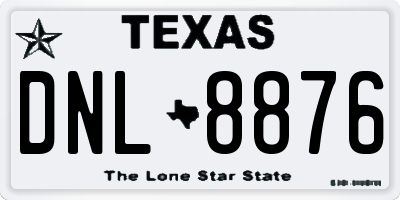 TX license plate DNL8876