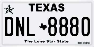 TX license plate DNL8880