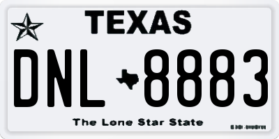 TX license plate DNL8883