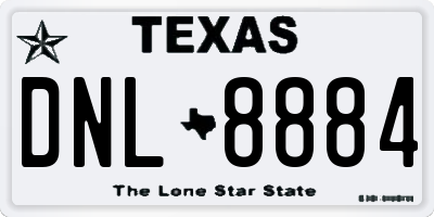 TX license plate DNL8884