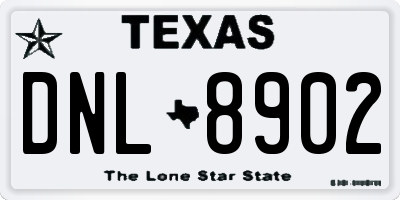 TX license plate DNL8902