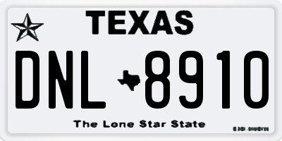 TX license plate DNL8910