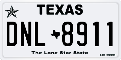 TX license plate DNL8911