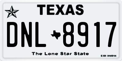 TX license plate DNL8917
