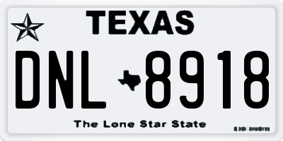 TX license plate DNL8918