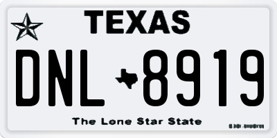 TX license plate DNL8919